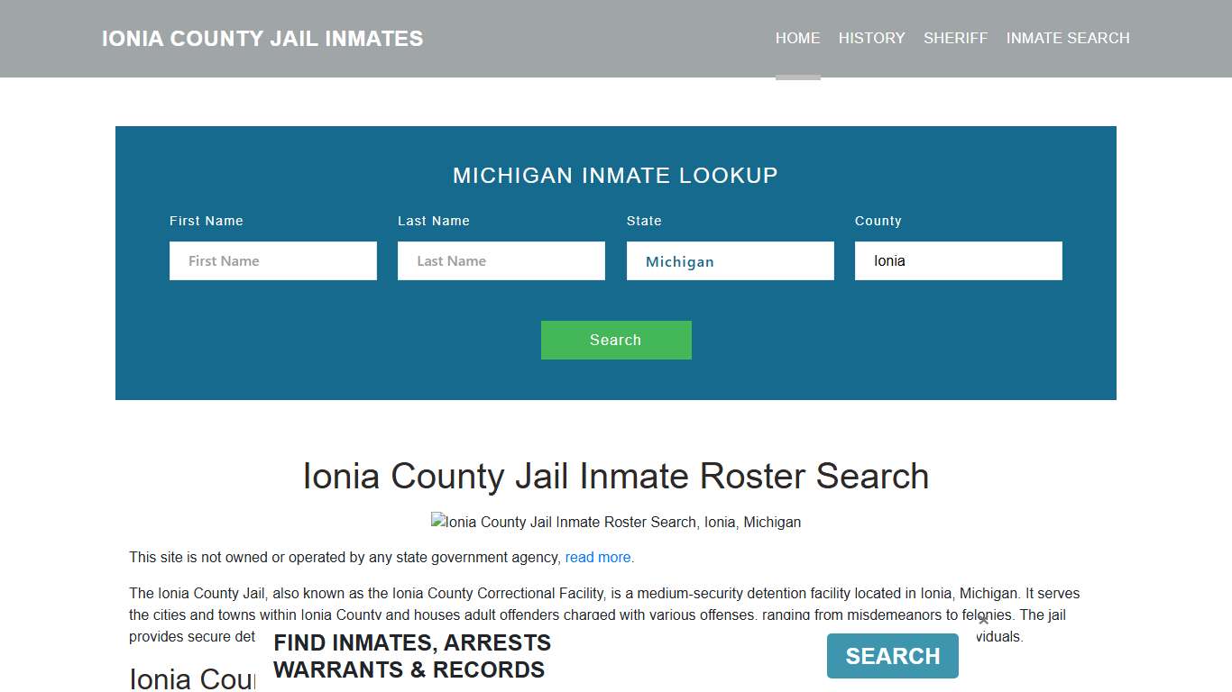 Ionia County Jail Inmate Roster Lookup, Ionia, MI